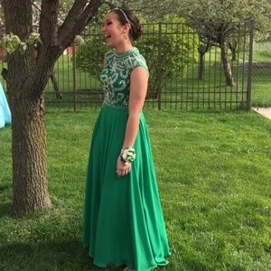 green prom dress